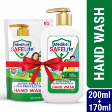Mediker Safelife Hand Wash Combo Pack 370ml (Pump + Refill)